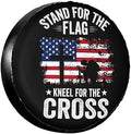 Spare Tire Cover American Flag Cross Wheel Covers 14 Inch No Camera Hole by AUMLDOYS