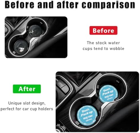 2 PCS Bling Car Cup Coaster, 2.75 Inch Anti-Slip Cup Holder Insert Coasters - Image 5