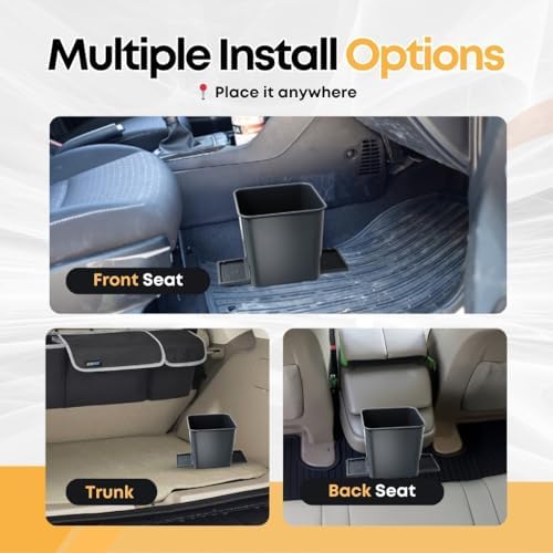 Car Trash Can for Vehicles Leakproof Compact Garbage Bin w/Stability Flap - Image 6