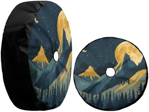Mountain Landscape Moon Spare Tire Cover - Image 3