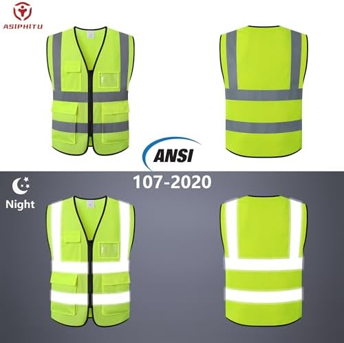 Reflective Safety Vest for Men Women Construction Vest ANSI Standard AP1 - Image 4