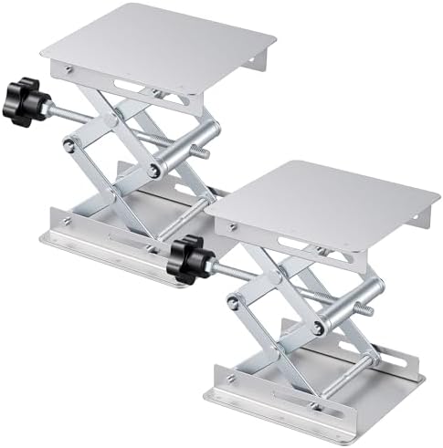 2 Pack Stainless Steel Lab Jack Stand 4x4, Mini Lab Scissor Jack Lift Table by Unknown