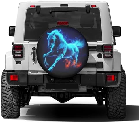 Delerain Blue Horse Spare Tire Cover Wheel Protectors Sun Protector Waterproof - Image 2