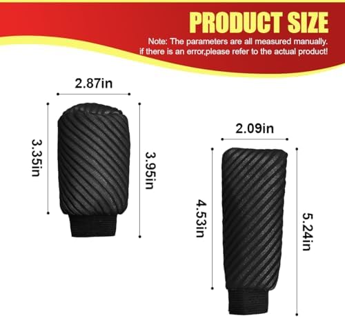 2PCS Car Gear Shift Knob and Handbrake Cover Set, Non-Slip Polyester Stick - Image 2