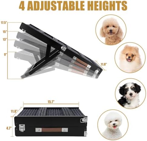 Okydoky Small Dog Ramp, Portable Folding Pet Stair Ramp, Adjustable 4 Levels - Image 4