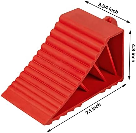 Wheel Chocks, for RV Trailer Camper Truck, Heavy Duty ABS 2 Pack Red - Image 2