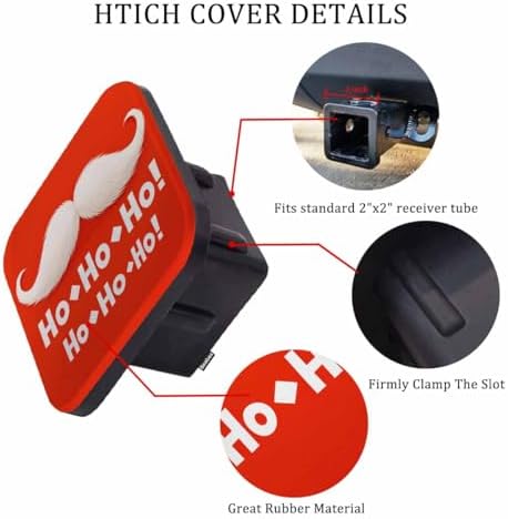 Tow Hitch Covers Christmas Santa, Funny Christmas Santa Mustache Laugh Auto 2 - Image 3