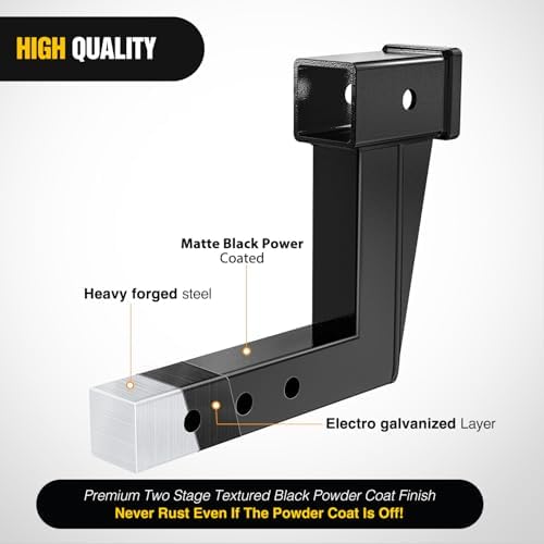 Nilight Trailer Hitch Extension Riser 8 Inch Rise Drop - Image 3