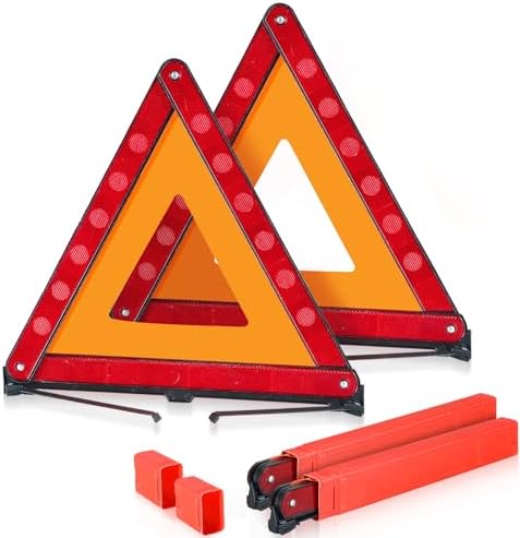 MAOPINER 2 Pack Emergency Warning Triangles Roadside Safety Kit by MAOPINER