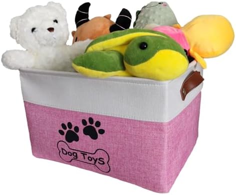 Large Dog Toy Basket Foldable Dog Toy Box Dog Toy Bin - Image 2