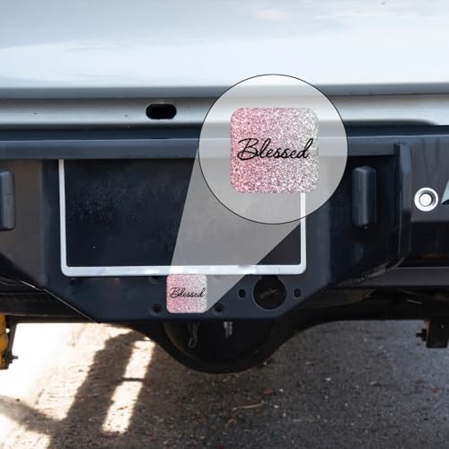 Trailer Hitch Cover, Blessed Pink Silver Glitter Design Hitch Cover Rubber - Image 5