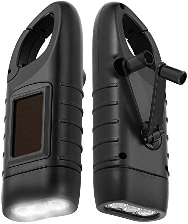 Simpeak 2-Pack Hand Crank Solar Powered LED Flashlight, Emergency Survival by Simpeak