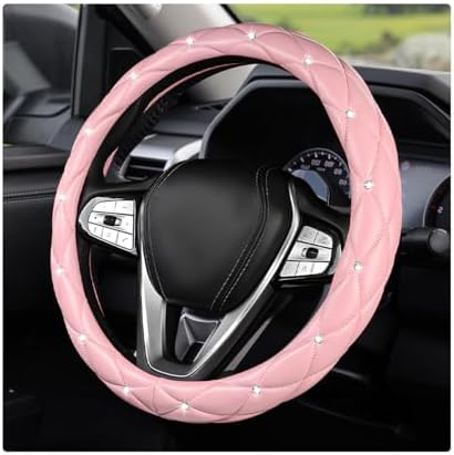 Bling Car Steering Wheel Cover, 15 Inch Diamond Leather Anti-Slip Auto Steering by Unknown