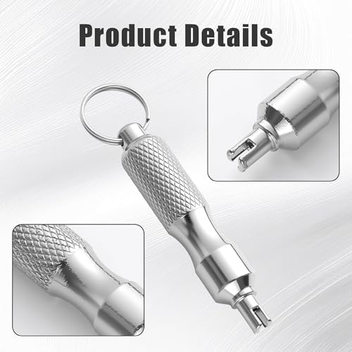 2 Pcs Valve Core Removal Tool Keychain, Stainless Steel - Image 3