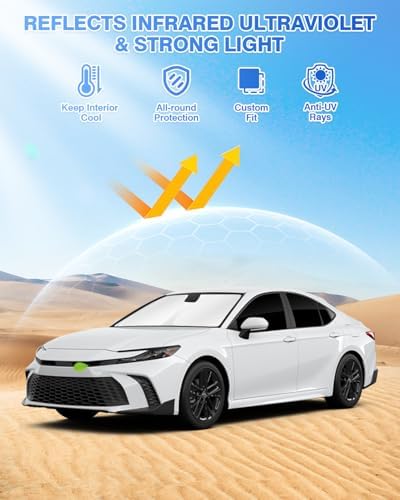 Canvcle Sunshades for 2025 2026 Toyota Camry Accessories Windshield Sun Shade - Image 2