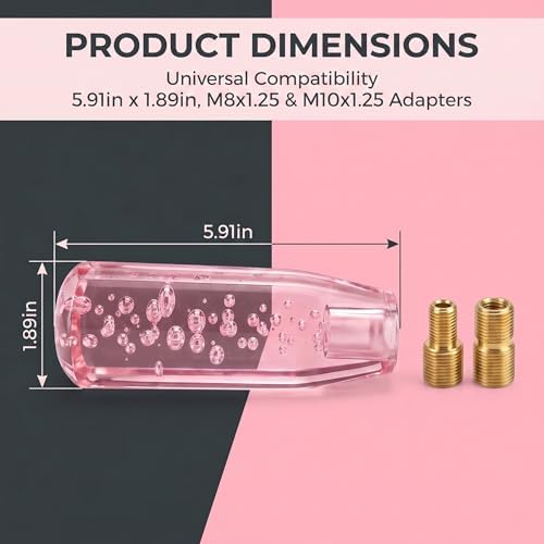 1 PC Car Shift Knob, 1.89 x 5.91 Inches Crystal Pink Acrylic Gear Shift Knob - Image 2