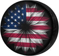 Delerain Spare Tire Cover USA Flag Flower Wheel Covers Waterproof Dust-Proof UV by Delerain
