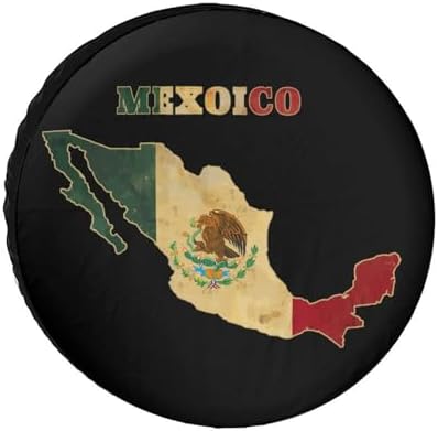 Vintage Michoacan Mexico Map Flag Tire Covers, Dust-Proof Weatherproof Wheel by Unknown