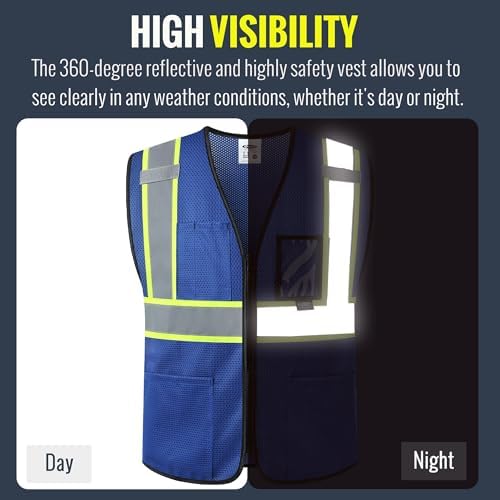 JKSafety Safety Vest for men women Hi Vis Vest - Image 2