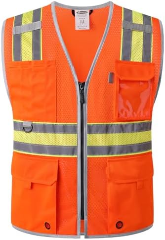 JKSafety Safety Vest for Men Women Hi Vis Relfective Vest by JKSafety