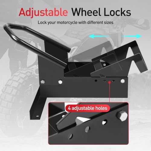Motorcycle Wheel Chock for Trailer, Fits 15"-21" Wheels, 1800 lbs Capacity - Image 4