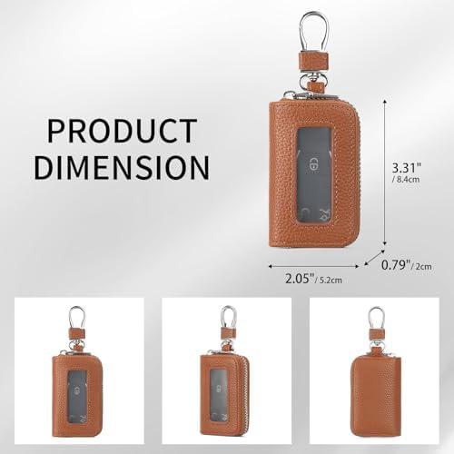SENDEFN Universal Car Key Fob Case Leather Smart Remote Keychain Protector - Image 4