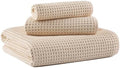 MICROFI New Microfiber Waffle Bath Towels, 3 Pieces, Fast Drying, Lint Free by Unknown