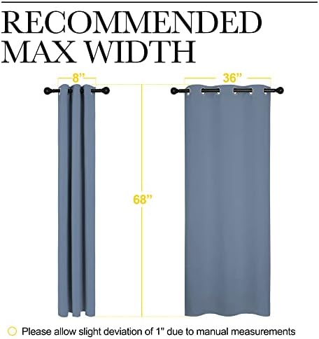 NICETOWN Short Curtains for Kitchen, 1 Pair, 42 x 68-inch, Stone Blue - Image 7