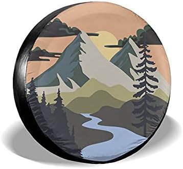 Camper Spare Tire Cover Mountain Adventure Wheel Protectors Tyre Covers by Gwomo