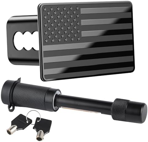 SINGARO Tow Hitch Cover, Heavy American Flag Metal Trailer Hitch Cover by SINGARO