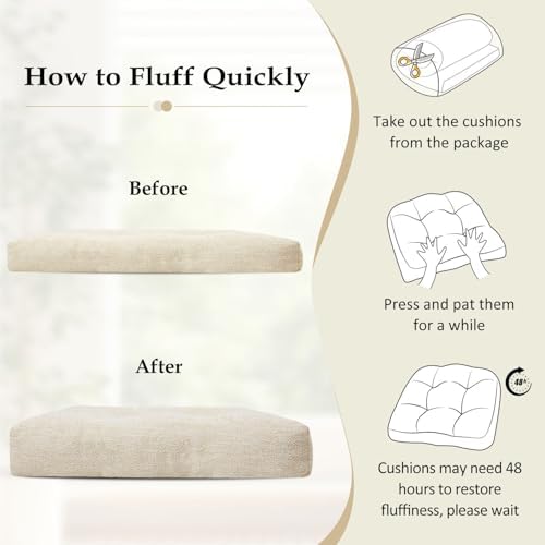 downluxe Chair Cushions for Dining Chairs 2 Pack, Tufted Indoor Chair Pads - Image 6