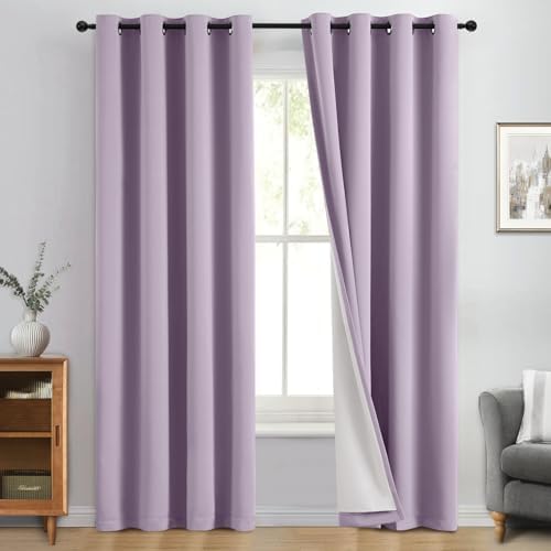 Yakamok Lilac 100% Blackout Curtains 84 Inches Long by Yakamok