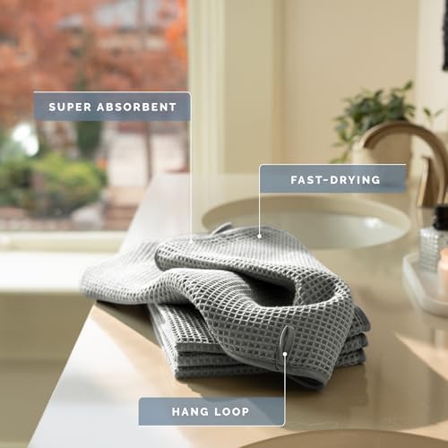 S&T INC. Aura Waffle Hand Towels, 4 Pack - Image 2