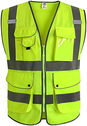 JKSafety Safety Vest for Men Women Reflective Hi Vis JK150 Yellow XL by JKSafety