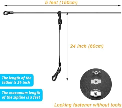 Dog Seat Belt, 5FT Chew-Proof Stainless Steel Wire Tether - Image 3