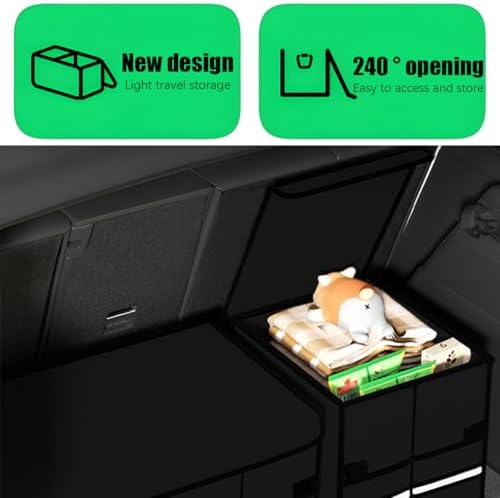 Car Trunk Organizer with Lid Collapsible Oxford Cloth Black - Image 6