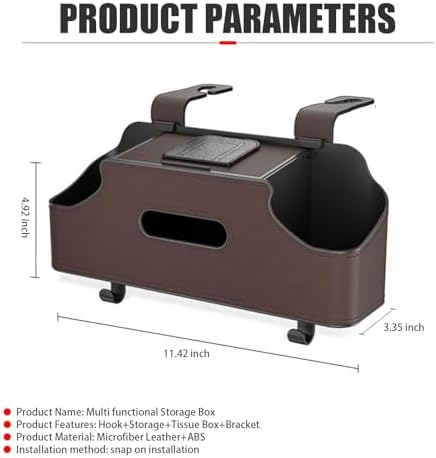 1 PC Car Seat Back Storage Box, 11.42" x 3.35" x 4.92" Hanging Fashionable - Image 2