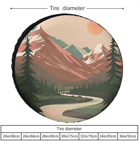 Camper Spare Tire Cover 16 Inch Mountain Adventure Waterproof Polyester Wheel - Image 2