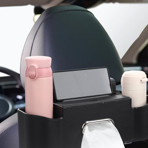 LemonRoad 2 Pack Car Seat Back Storage Box, Tissue 2 Cup Holders - Image 6