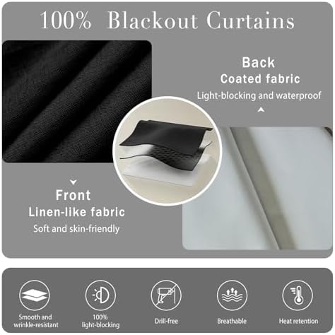 100% Blackout Magic Tape Stick On Curtains Window Shades Pull Down Blackout - Image 4