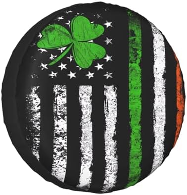 Vintage Irish American Flag Weatherproof Spare Tire Cover by Unknown