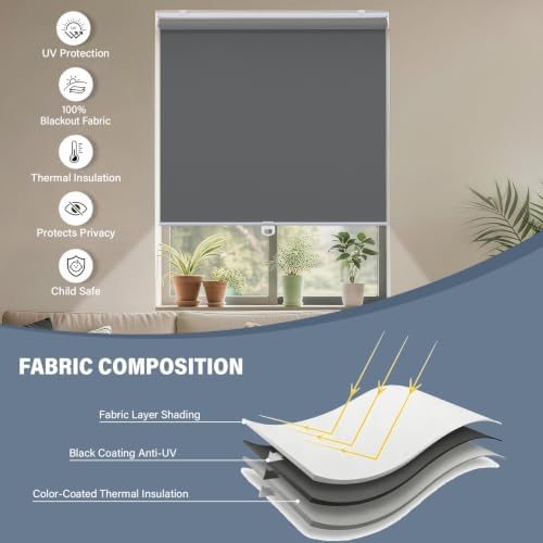 AOSKY Blackout Cordless Roller Shades - Image 6