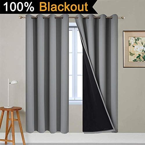 Yakamok Grey Blackout Curtains 72 Inches Long - Image 2