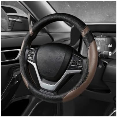Car Steering Wheel Cover, 15 Inch Premium Leather Breathable Non-Slip Wheels by Unknown