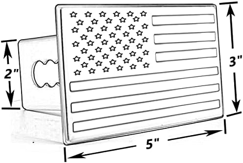 Bonrcea Heavy Duty American Flag Aluminum Trailer Hitch Cover - Image 4