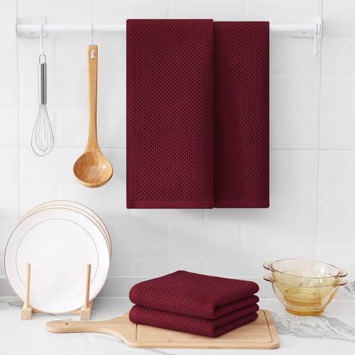 Kitinjoy 100% Cotton Waffle 4-Pack Kitchen Towels - Image 6