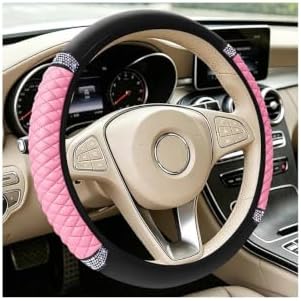 Bling Car Steering Wheel Cover, Crystal Rhinestones Vehicle Steering Guard Wrap by Unknown