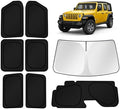 KUST Car Window Shades for 2018-2025 2026 Jeep Wrangler Accessories Windshield by KUST