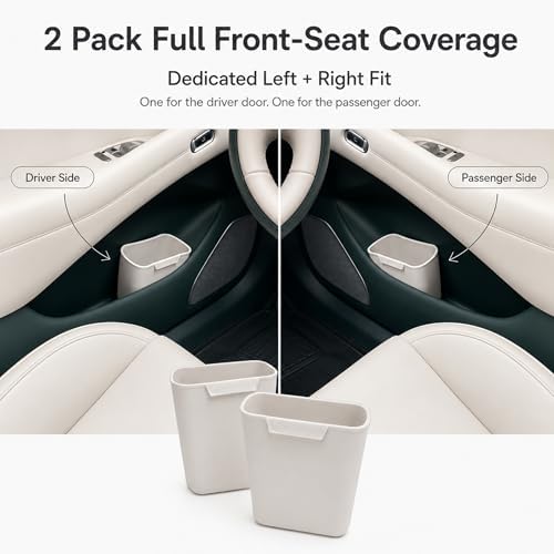 2-Pack White Silicone Car Trash Cans - Image 4