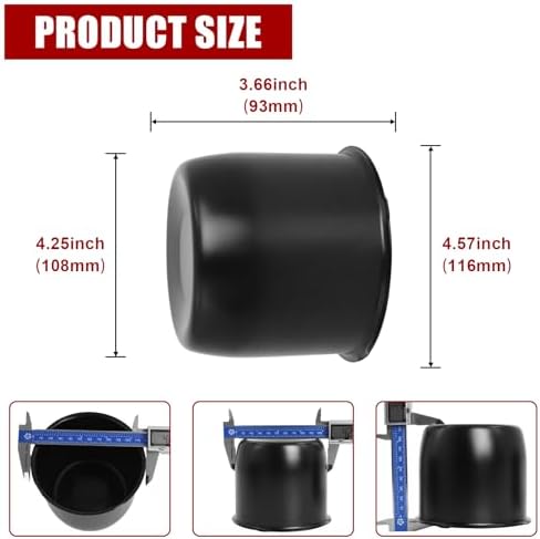 4.25" Bore Push-Through Trailer Wheel Center Caps, 3.66" Tall, 4 Pack - Image 4